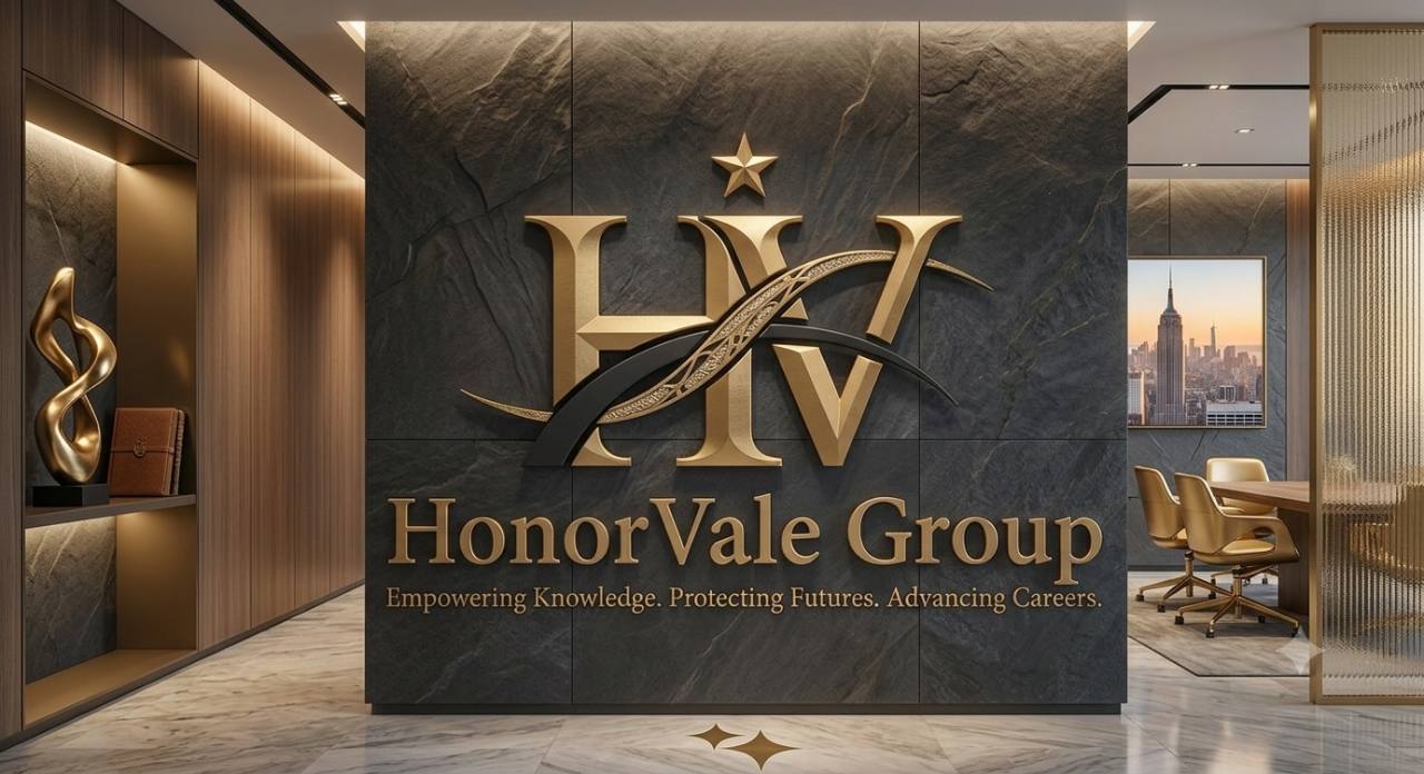 HonorVale Group brand mockup; not an existing office location